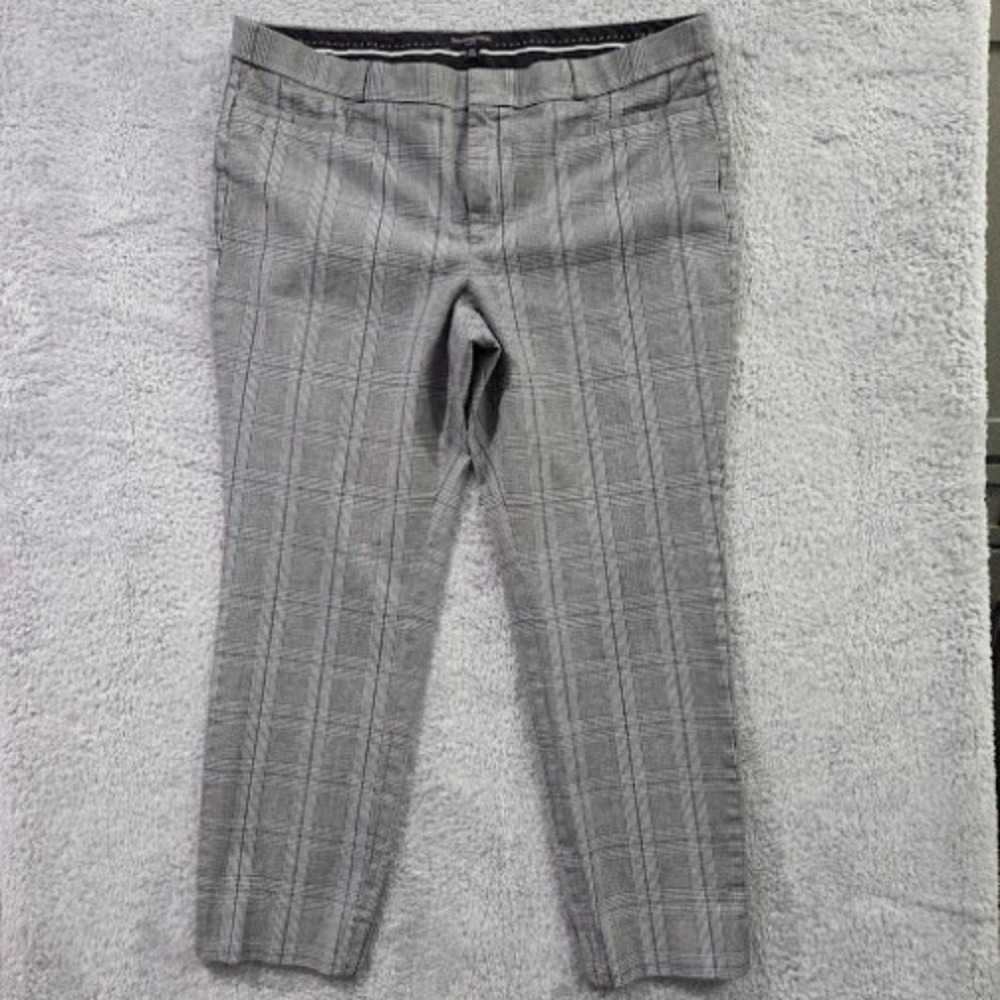 Banana Republic Sloan Ankle Pants Women's‎ 18L Gray Plaid Tall Skinny Slacks